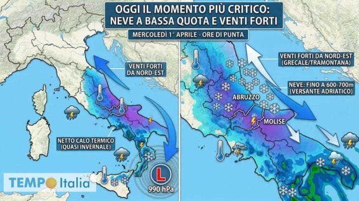 Le 24 ore più critiche: neve, pioggia e vento, ma da Venerdì si affaccia la Primavera
