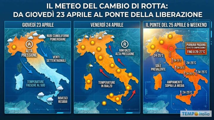 Grandine e temporali, ma è solo una pausa: il sole torna per il ponte del 25 Aprile