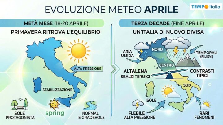 Il canto del cigno dell’alta pressione, il meteo di Aprile presenta il conto da pagare