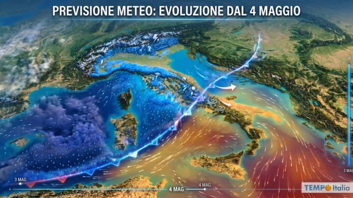 Porta atlantica SPALANCATA dal 4 Maggio: perturbazioni, piogge diffuse e temperature in calo