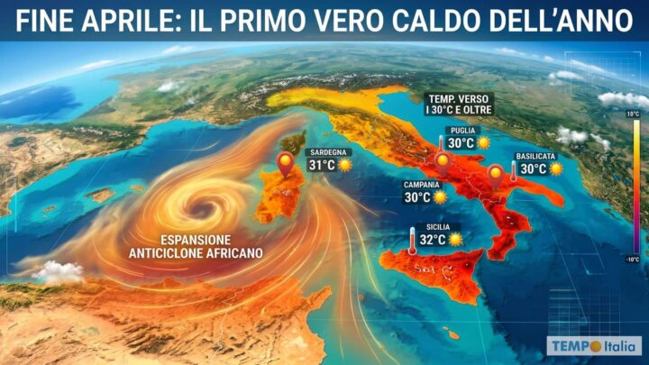 Il caldo estivo dura poco: ma l’Anticiclone Africano ci riprova già a fine Aprile
