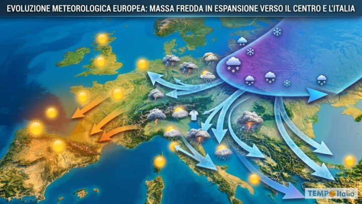 L’Europa si spacca: freddo dalla Russia, temporali sull’Italia e poi un balzo fino a 30°C