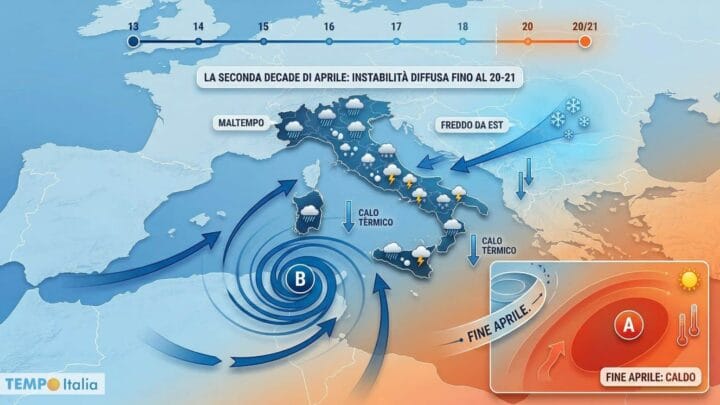 Dal 12 Aprile Primavera indietro tutta: piogge, temporali e crollo delle temperature