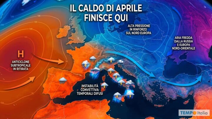Il caldo di Aprile finisce QUI: temporali e freddo in arrivo, il 25 Aprile è a rischio