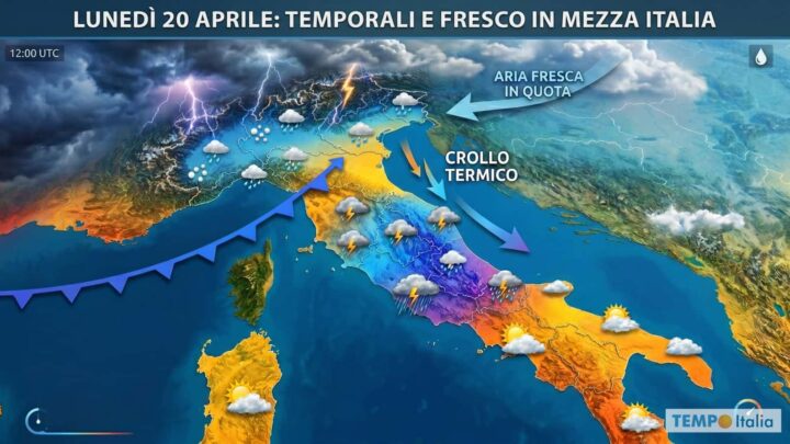 Aprile non molla: temporali e grandine al Centro-Nord da Lunedì 20 e il 25 Aprile è già SOTTO OSSERVAZIONE