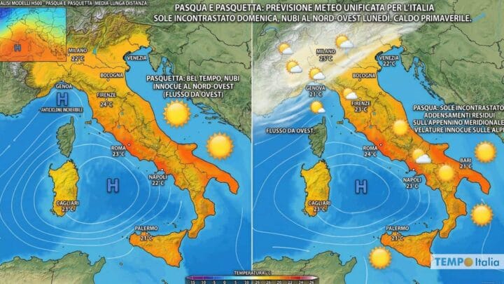 Anticiclone a Pasqua, temperature fin sopra i 25°C: ma l'”Estate” dura poco