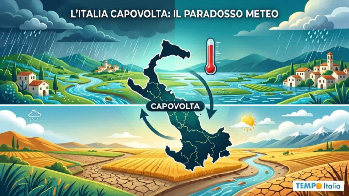 Sud sotto l’acqua, Nord a secco: l’Italia si scopre capovolta… ancora per quanto?