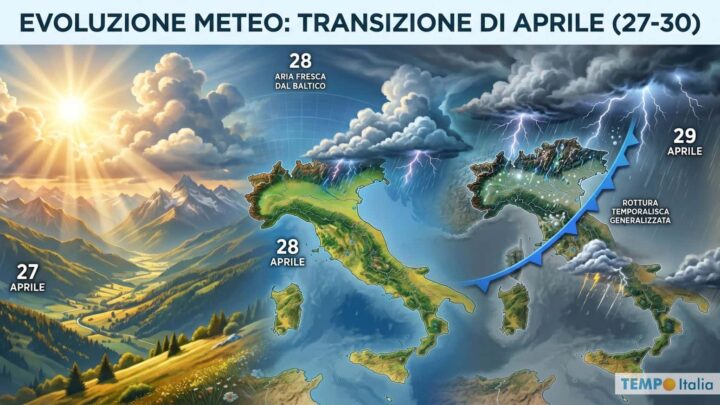 Quasi 29°C al Nord, poi martedì 28 cambia tutto: temporali, grandine e fresco in arrivo