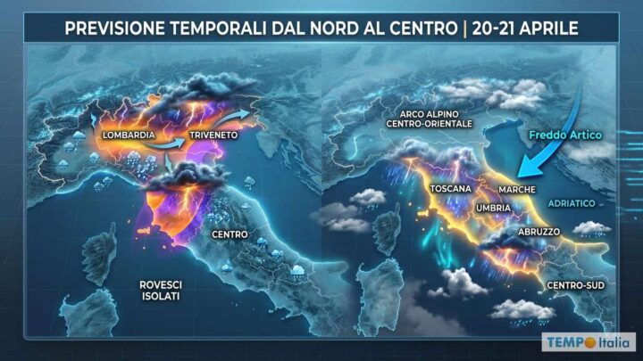 Settimana del 20 Aprile: temporali e crollo delle temperature, GROSSE NOVITÀ per il 25 Aprile