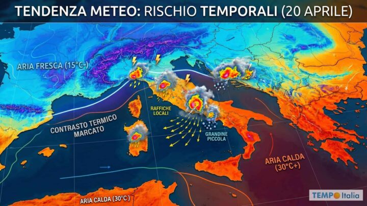 Dal 20 Aprile BRUSCA SVOLTA: freddo e temporali intensi in arrivo