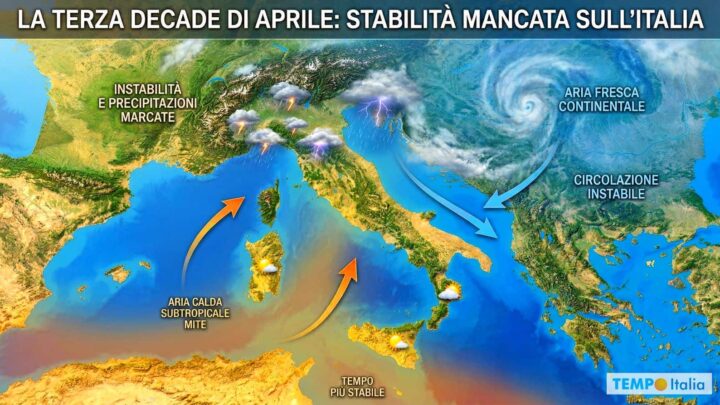 Aprile non si decide: piogge, temporali e una terza decade instabile