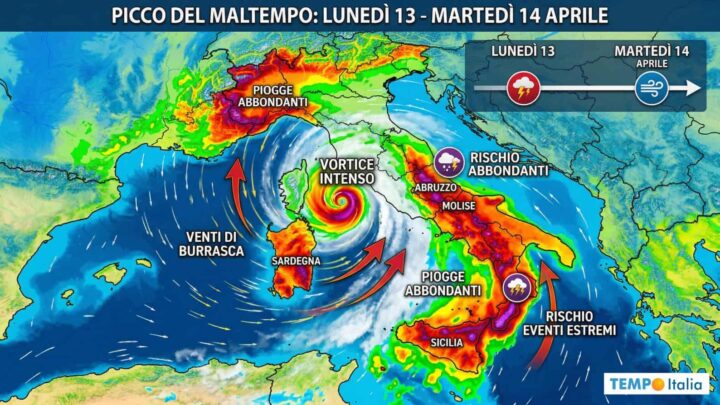 Addio al sole di Aprile: il Vortice Africano porta piogge, temporali e il rischio fenomeni estremi