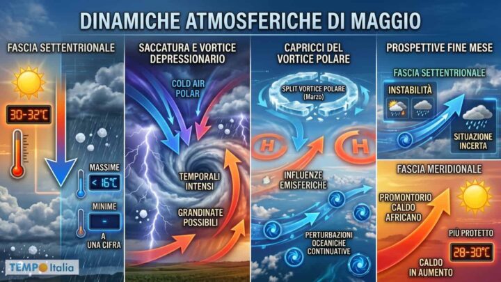 Botta polare a metà Maggio, poi il caldo torna al Sud: a fine mese cambia tutto