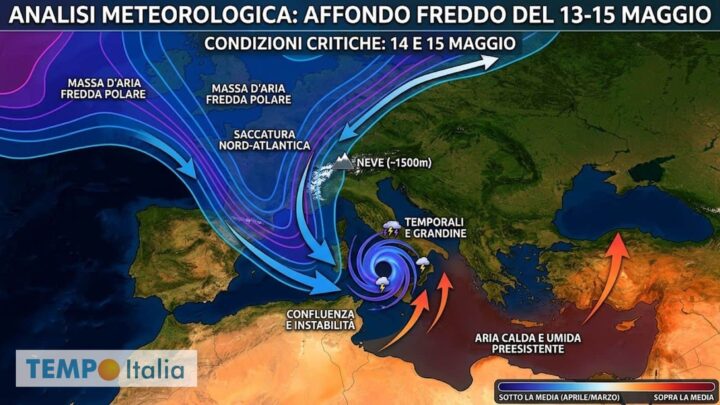 Domenica torna la pioggia, poi il freddo irrompe a metà settimana