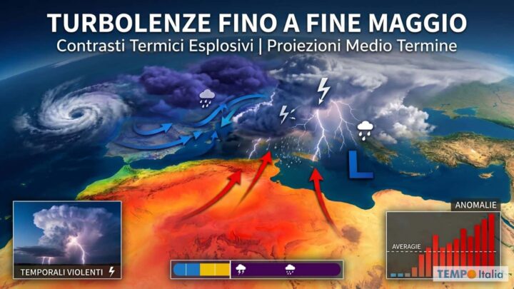 Il meteo non si calma: turbolenze fino a fine Maggio, caldo e temporali esplosivi