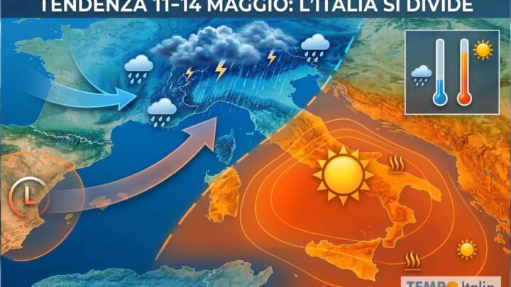 Maggio spacca l’Italia: piogge senza sosta al Nord, il Sud anticipa l’Estate