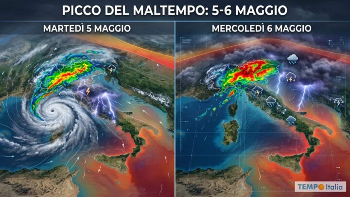 Maltempo al PICCO tra Martedì e Mercoledì: le regioni a rischio e perché questa è peggio delle altre