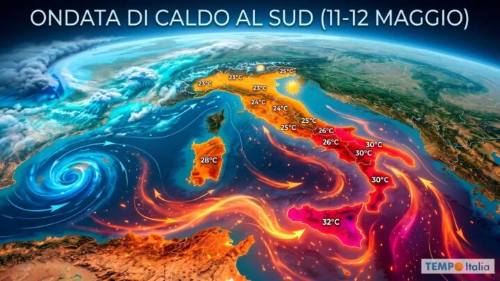 32°C al Sud Lunedì 11 e Martedì 12, poi il crollo: le previsioni
