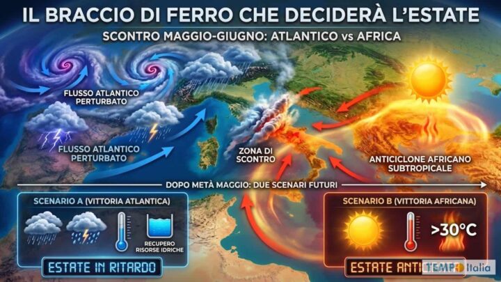La partita dell’Estate si gioca a Maggio: Atlantico contro Anticiclone Africano, come finirà