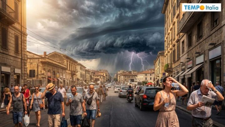 Sabbia nei cieli, supercelle e grandine. Caldo con picchi a 45°C