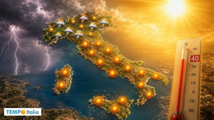Grandine grossa e supercelle oggi al Nord, poi il grande caldo africano sull’Italia