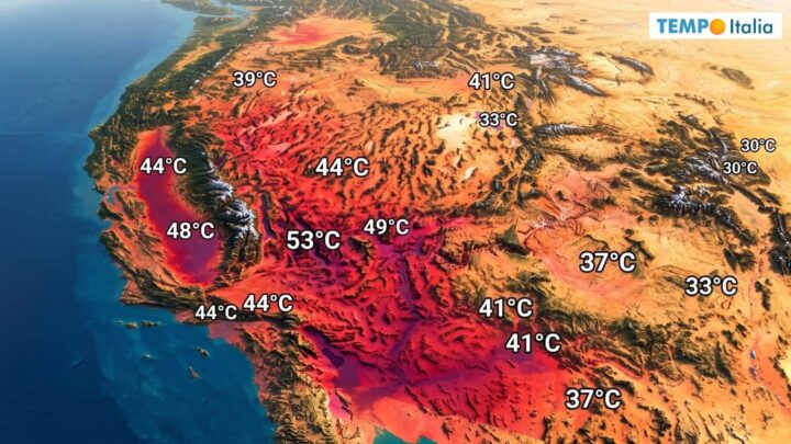 Caldo record nel sud-ovest degli Stati Uniti, punte fino a 49°C tra Arizona e California