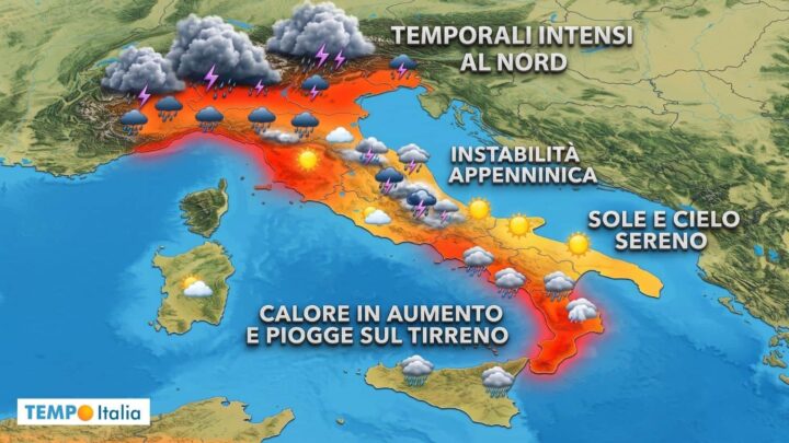 Meteo, dal caldo estremo ai temporali: le zone a rischio